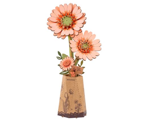Puzzle 3D en bois Rowood Gerbera Orange Clair