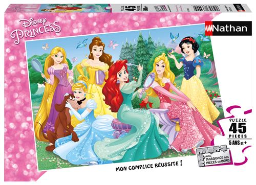 Puzzle 45 pièces Nathan Rencontre avec les princesses Disney