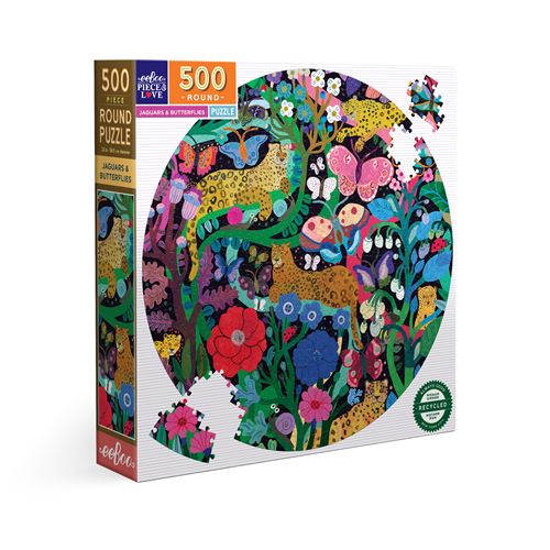 Puzzle 500 pièces Eeboo Jaguars & Butterflies