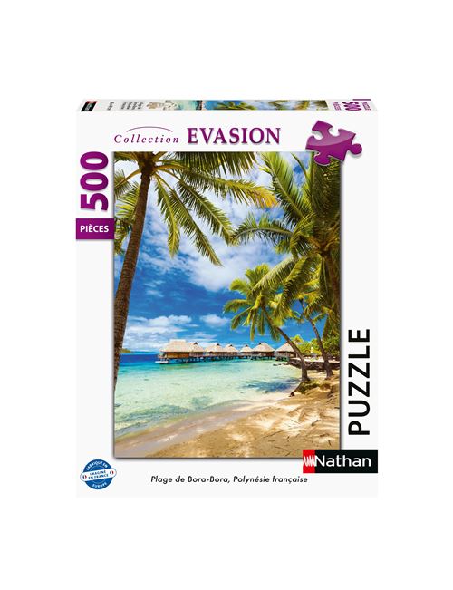 Puzzle 500 pièces Nathan Plage de Bora-Bora, Polynésie française