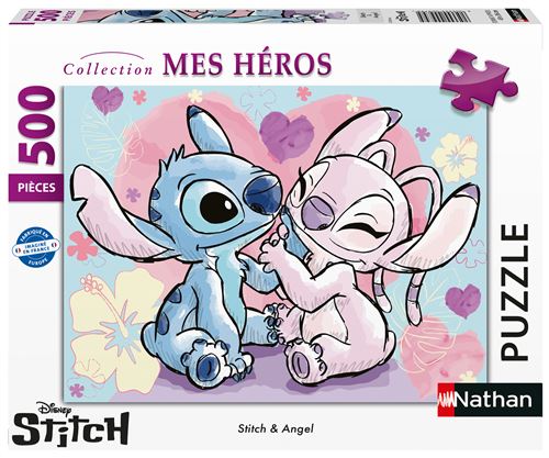 Puzzle 500 pièces Nathan Stitch & Angel Disney
