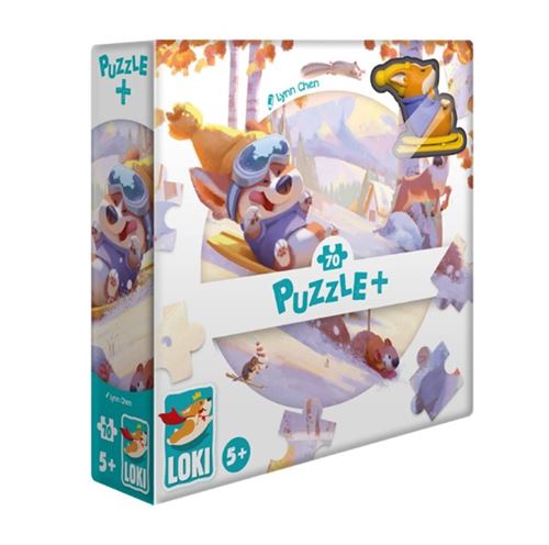 Puzzle+ 70 pièces Loki fait de la luge