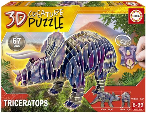 Puzzle Educa Triceratops 3d Creature