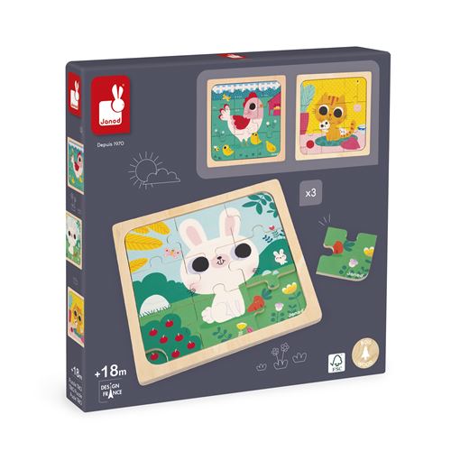 Puzzle Janod Trio 9 pièces