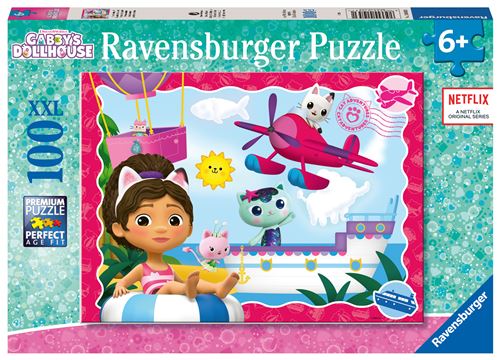 Puzzle Ravensburger L'aventure des chats Gabby's dollhouse 100 pièces XXL