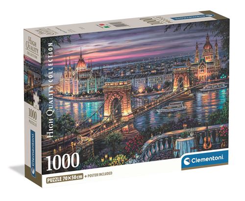 Puzzle compact 1000 pièces Clementoni Lights of the Danube
