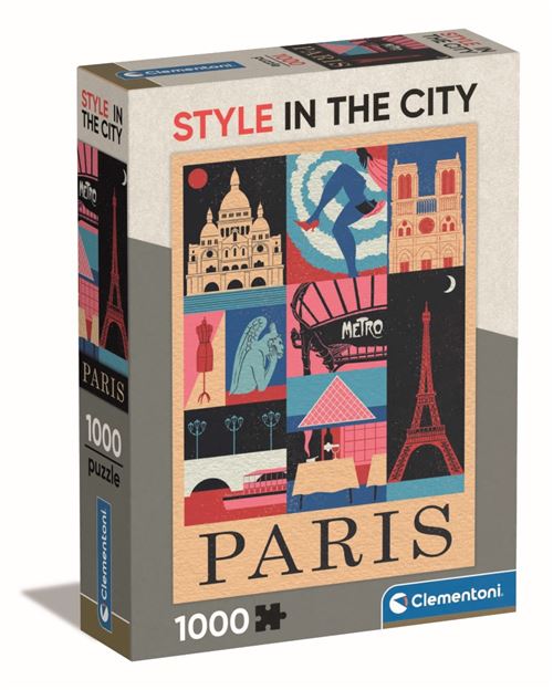 Puzzle compact 1000 pièces Clementoni Style in the City Paris