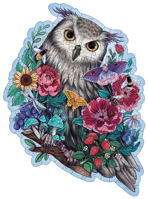 Puzzle en bois 150 pièces Ravensburger Hibou floral