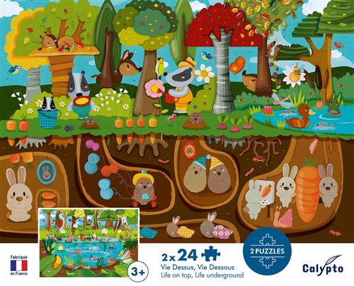 Puzzles 2 x 24 pièces SentoSphère Vie Dessus, Vie Dessous