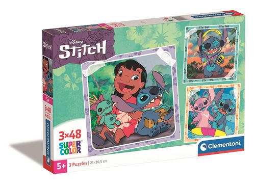 Puzzles 3 x 48 pièces Clementoni Stitch