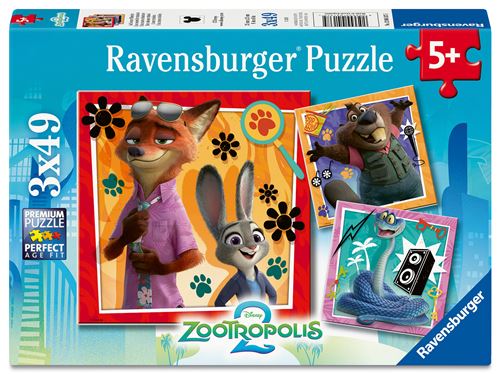 Puzzles 3 x 49 pièces Ravensburger Disney Zootopie
