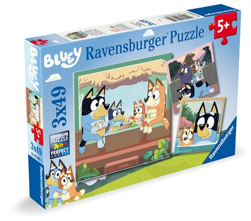 Puzzles 3x49 pièces Ravensburger Les aventures de Bluey