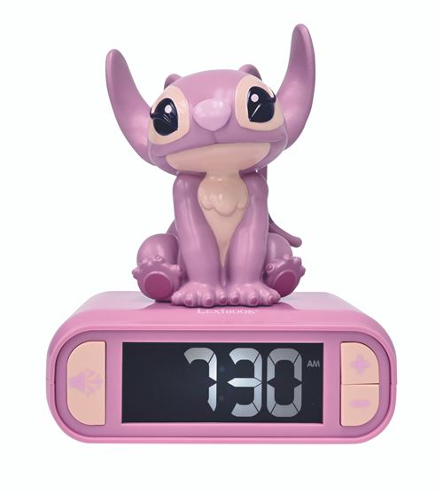 Réveil-veilleuse Lexibook Angel Disney Stitch 3 en 1 Rose