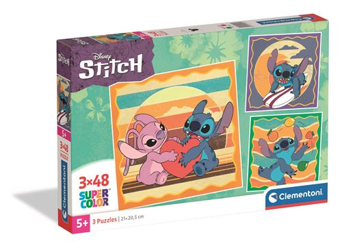Set 3 puzzles x 48 pièces Clementoni Stitch