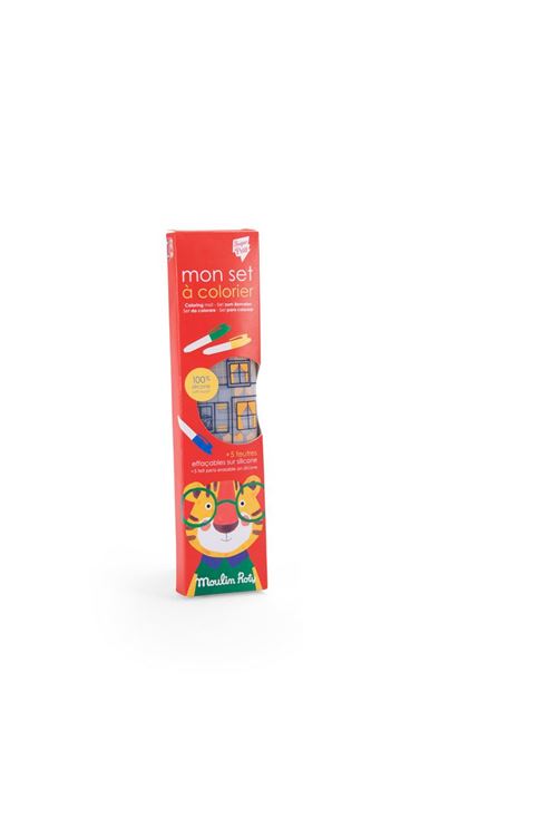 Set à colorier Moulin Roty en silicone avec 5 feutres Les Popipop
