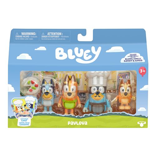 Set de 4 figurines Bluey La famille en cuisine