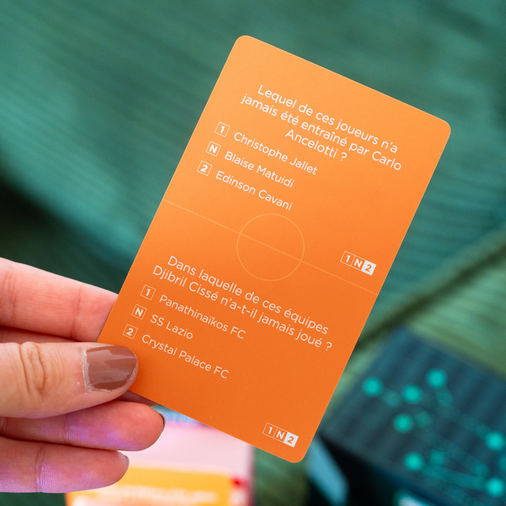 Cartes du jeu Tiki Taka avec joueurs de football