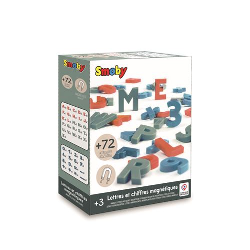 Tableau et pupitre Smoby 72 lettres majuscules et chiffres magnétiques en plastique