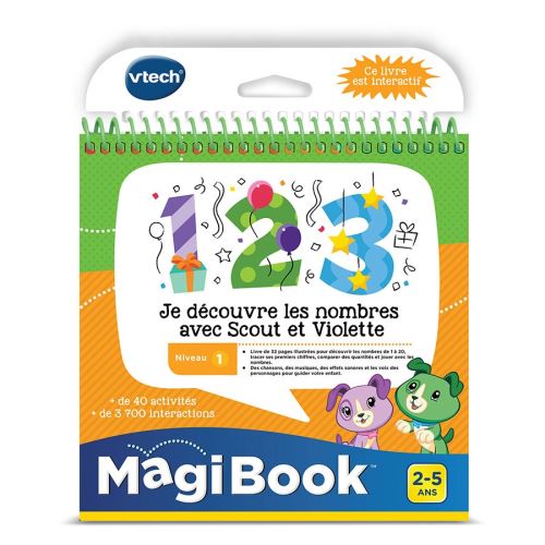 Tablette éducative Vtech Magibook 1, 2, 3 Je découvre les nombres avec Scout et Violette