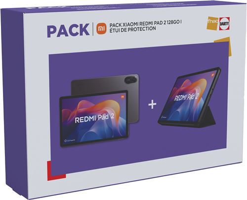 Tablette tactile Xiaomi Redmi Pad 2 11" Wifi 128 Go Gris + Etui de protection