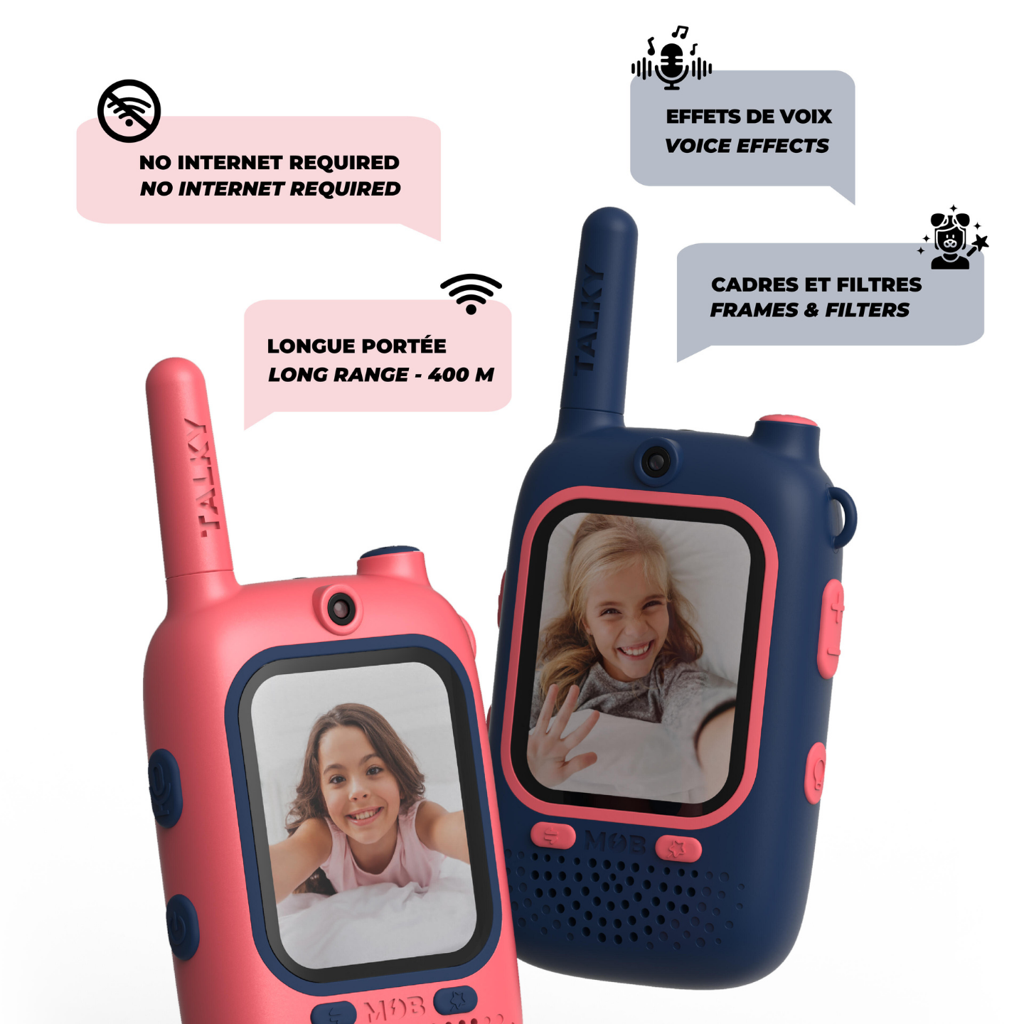 Talkie-walkie vidéo enfant en cours d'utilisation