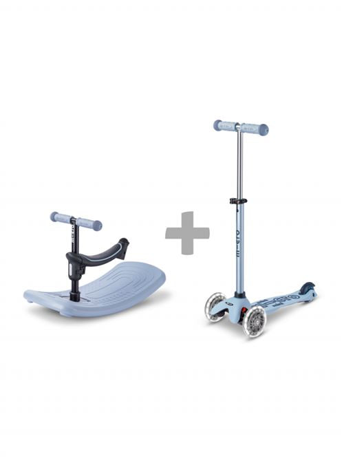 Trottinette enfant évolutive Micro Mobility Mini Micro Deluxe Rock & Go LED Bleu Ardoise