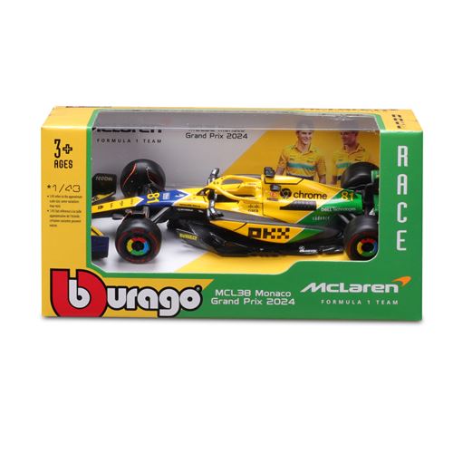 Véhicule Bburago F1 McLaren MCL38 Monaco GP 2024 Piastri