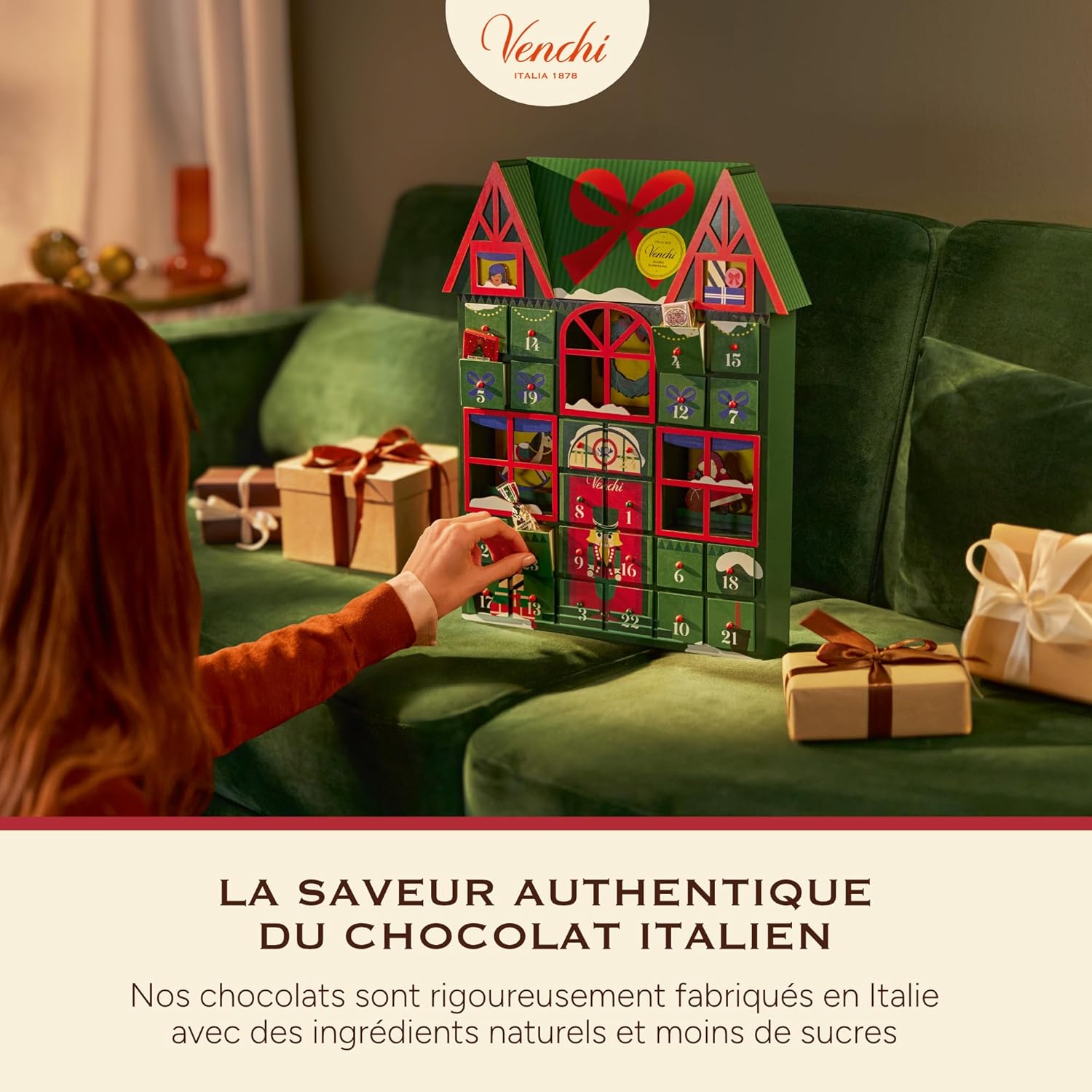 Calendrier de l’Avent Venchi en bois 2025 – 29 chocolats d’exception
