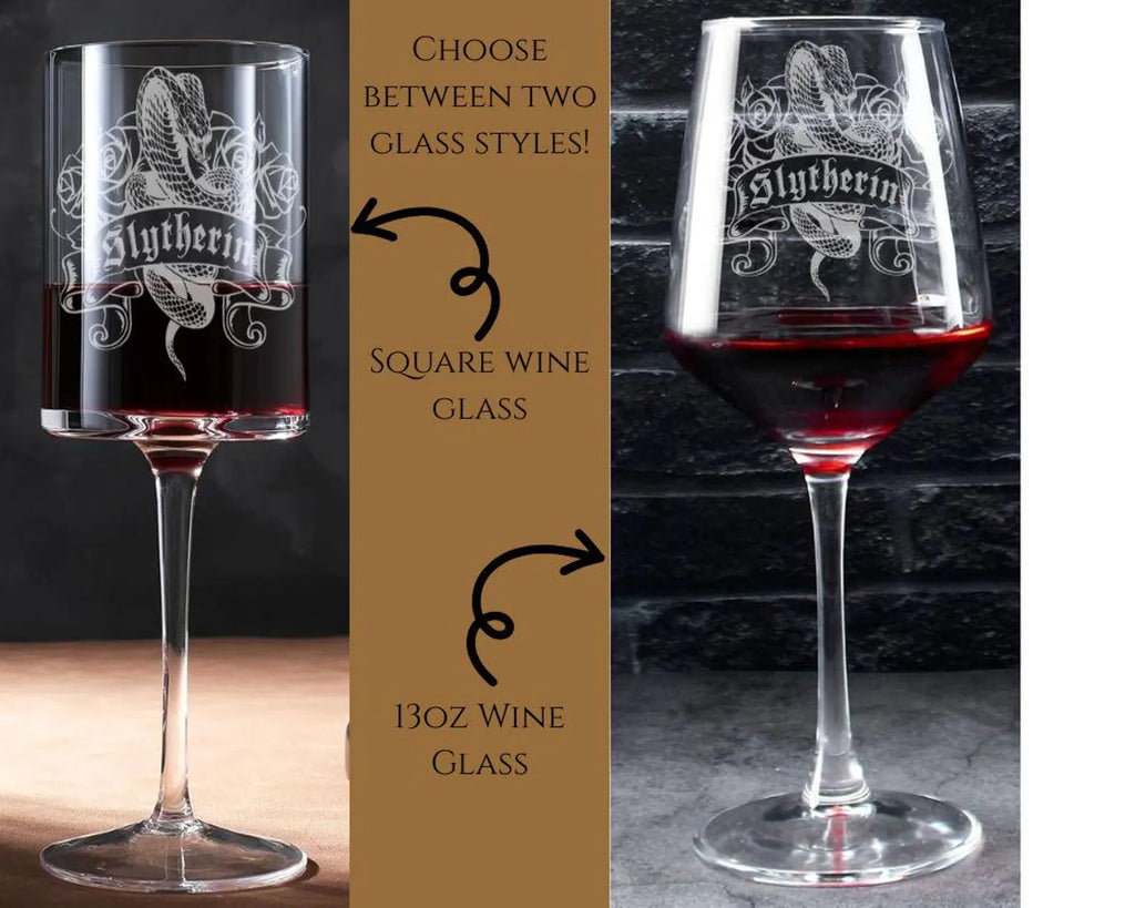 Verre à vin Harry Potter – Gravure des Maisons de Poudlard