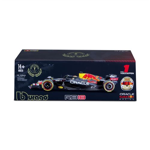 Voiture Bburago 2022 Redbull Honda RB18 avec casque Verstappen