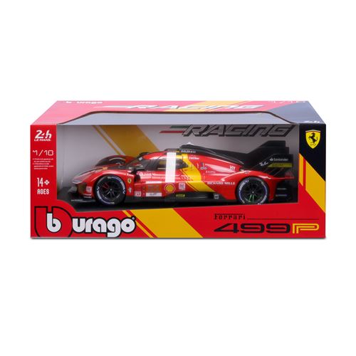 Voiture Bburago en métal Ferrari Racing 499P Les Mans 2023 à l'échelle 1/18