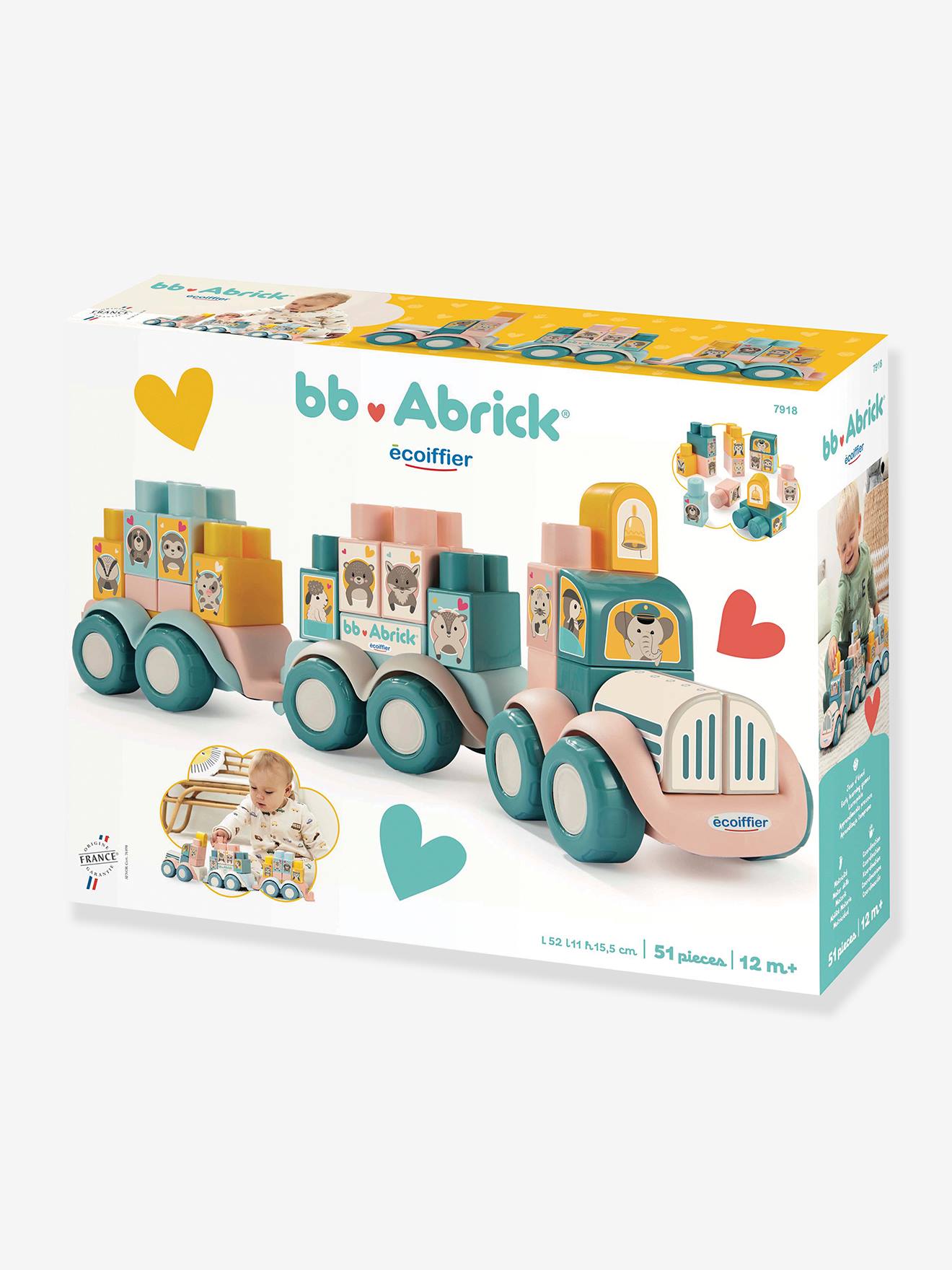 Abrick - train des animaux multicolore