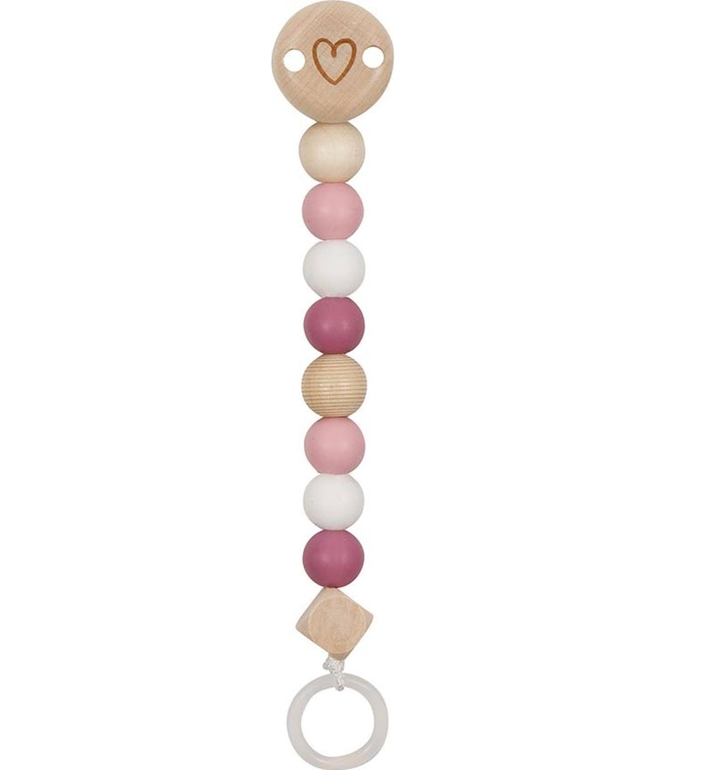 Accroché tétine cœur rose