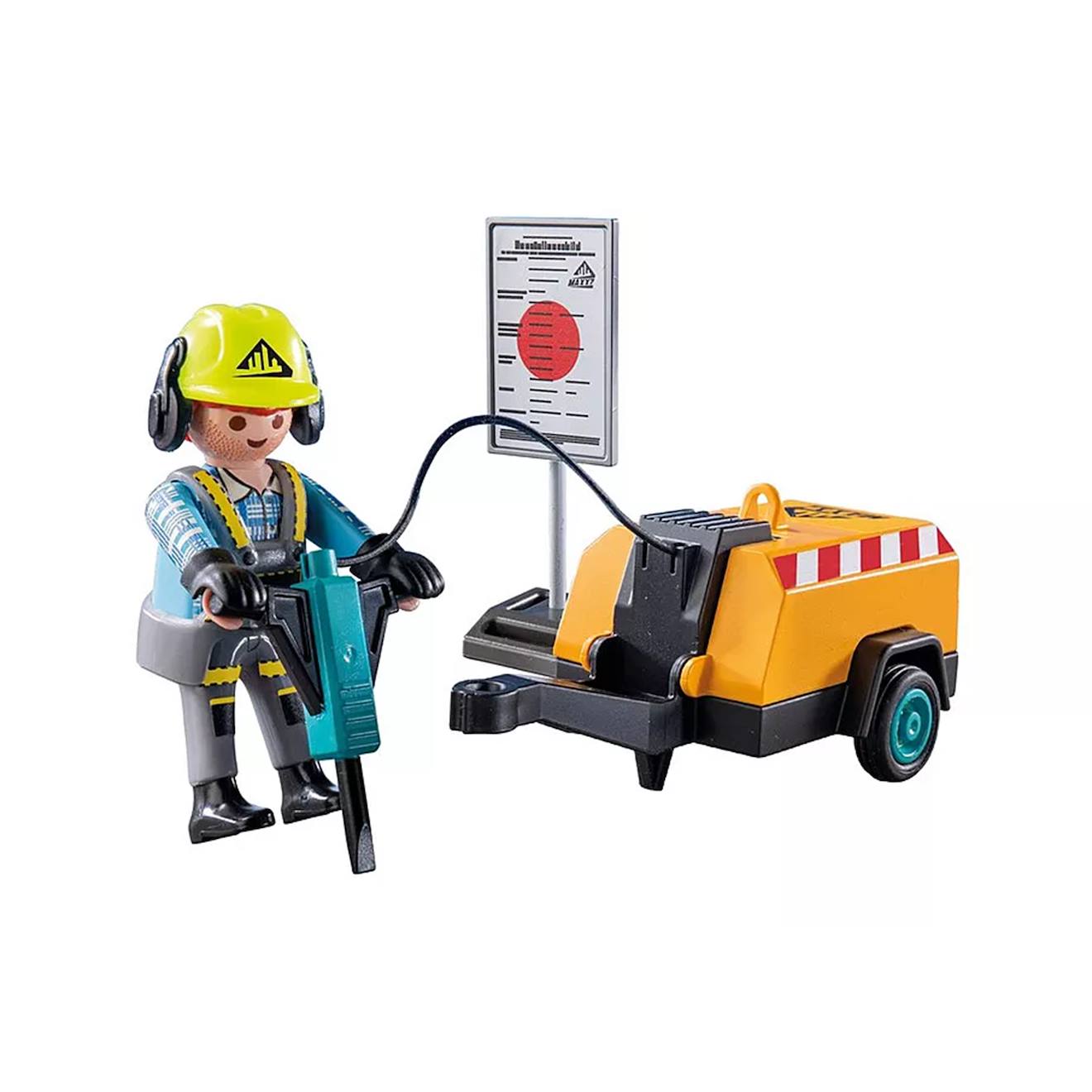 Action heroes ouvrier avec marteau-piqueur et signalisation 71752 multicolore