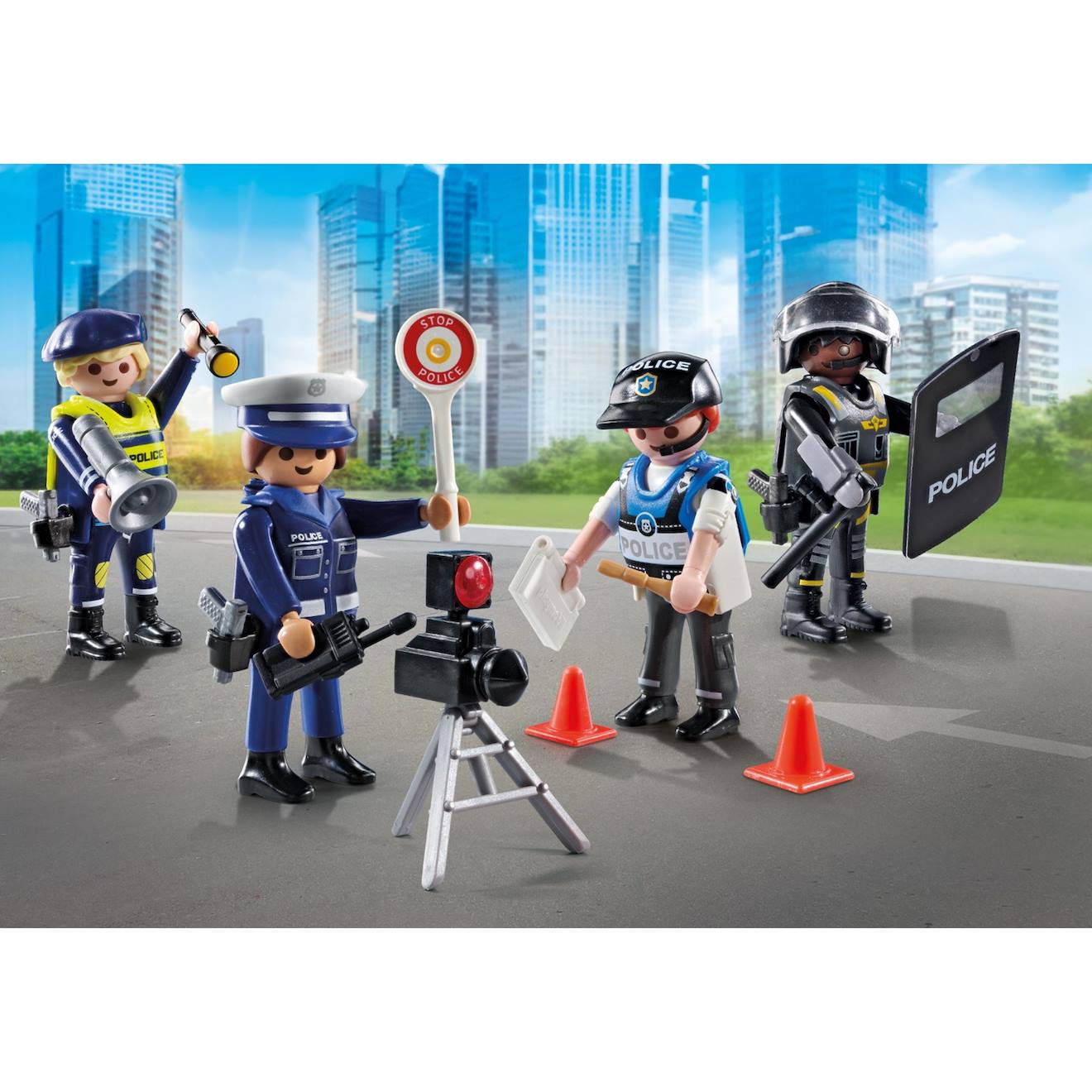 Action heroes set métiers de la police : 4 policiers différents 71730 multicolore