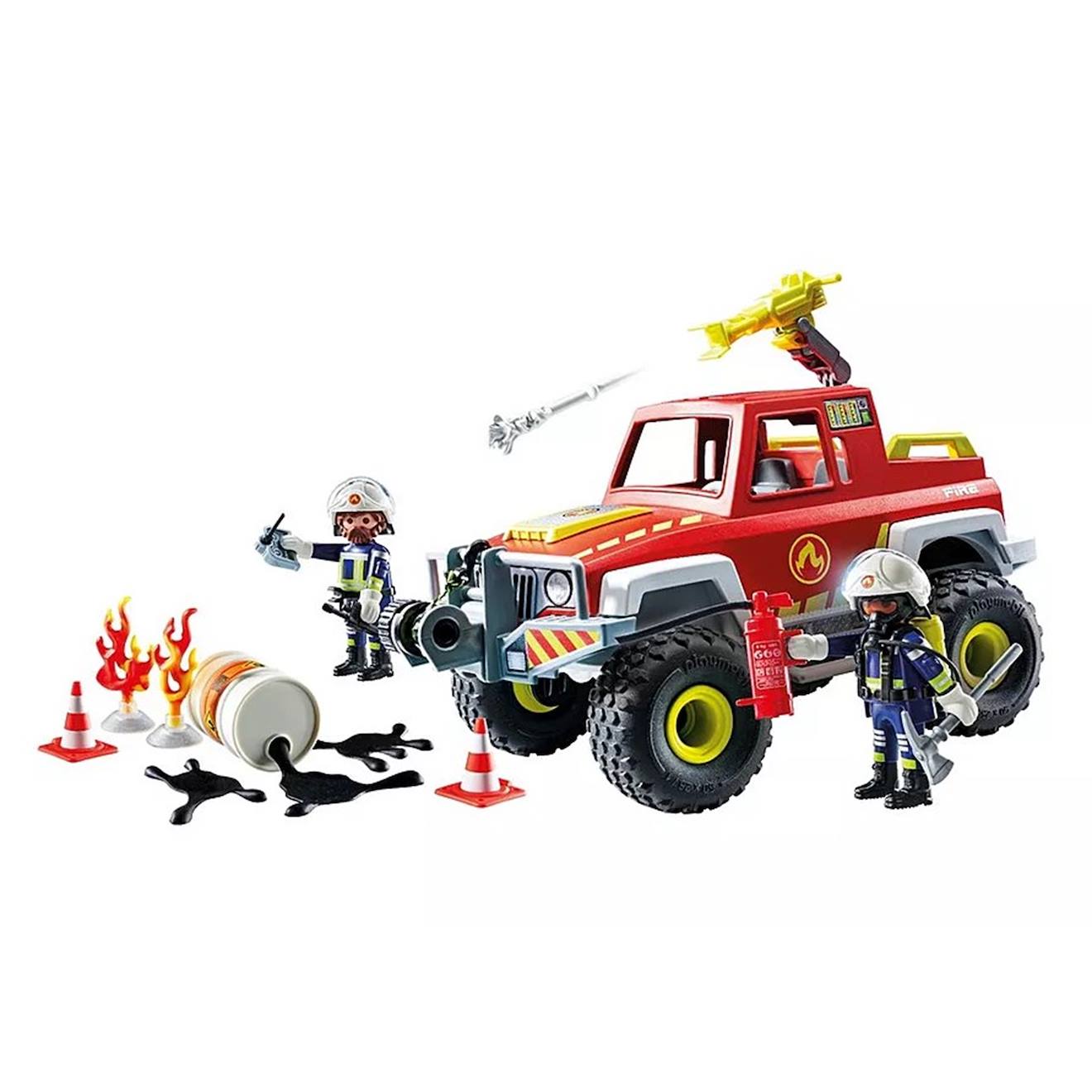 Action heroes véhicule de pompiers avec bidon enflammé 71824 multicolore