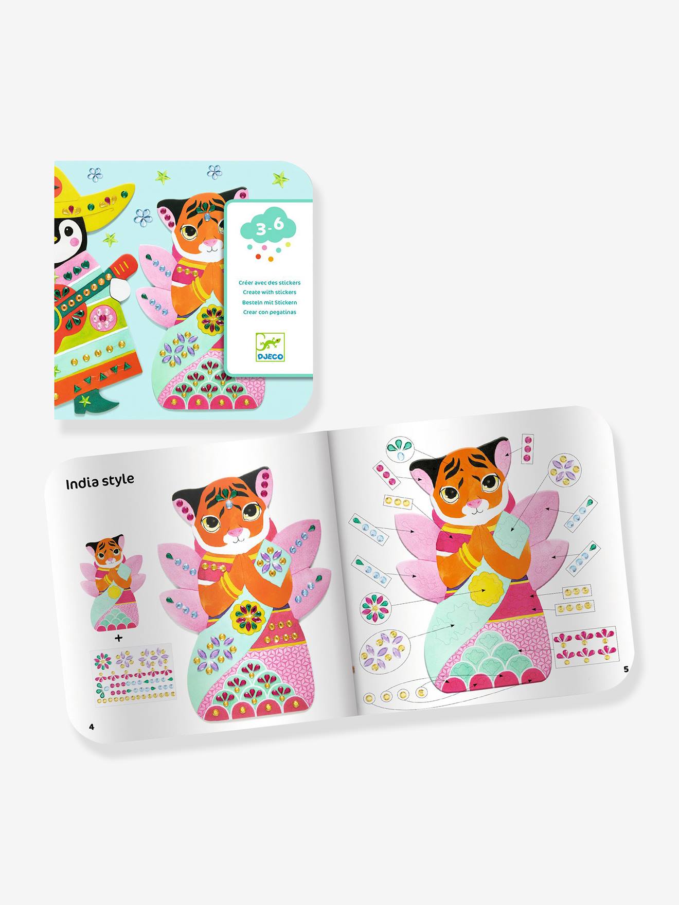 Activité de collage avec stickers brillants brillant
