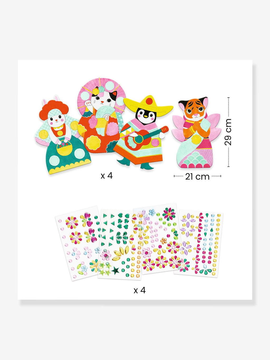 Activité de collage avec stickers brillants brillant