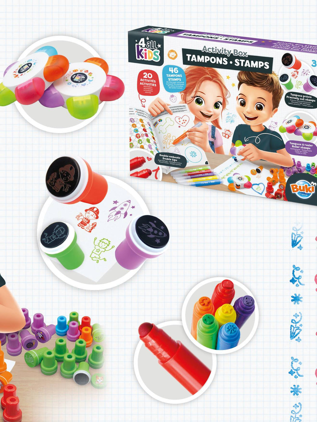Activity box tampons blanc
