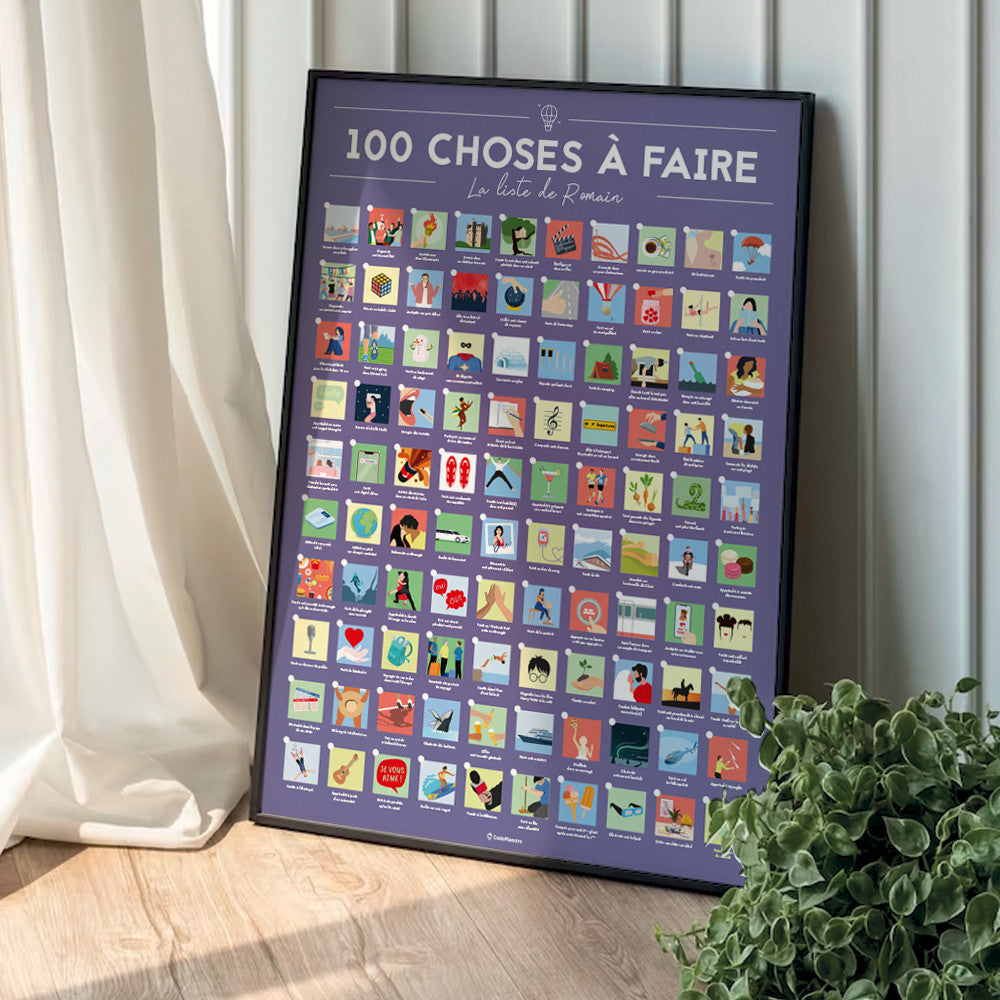 Affiche 100 Choses à Faire dans sa Vie à Personnaliser Sans - Affiche Personnalisée