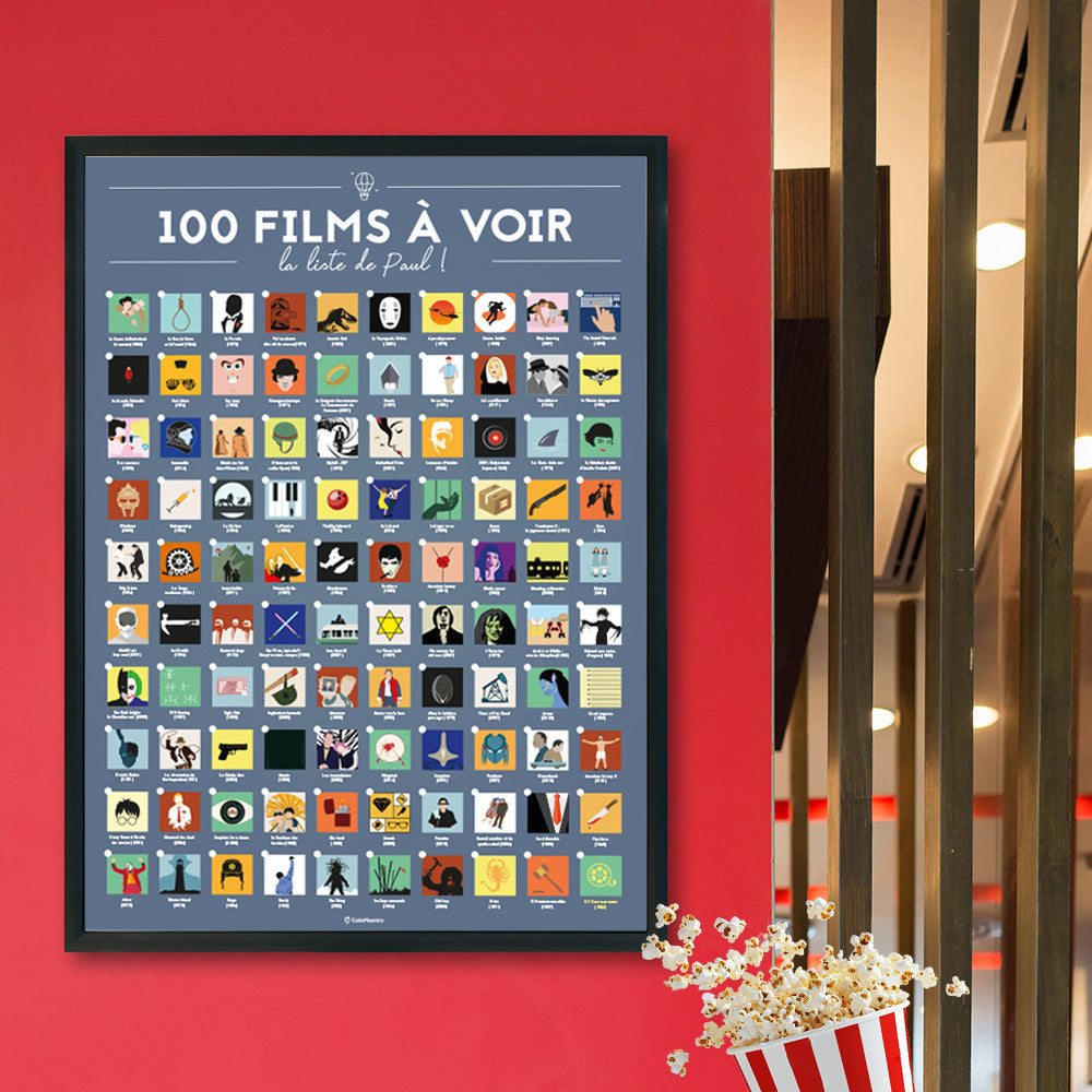 Affiche 100 Films à voir dans sa Vie à Personnaliser Sans - Affiche Personnalisée
