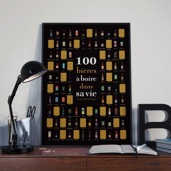 Affiche à gratter 100 bières