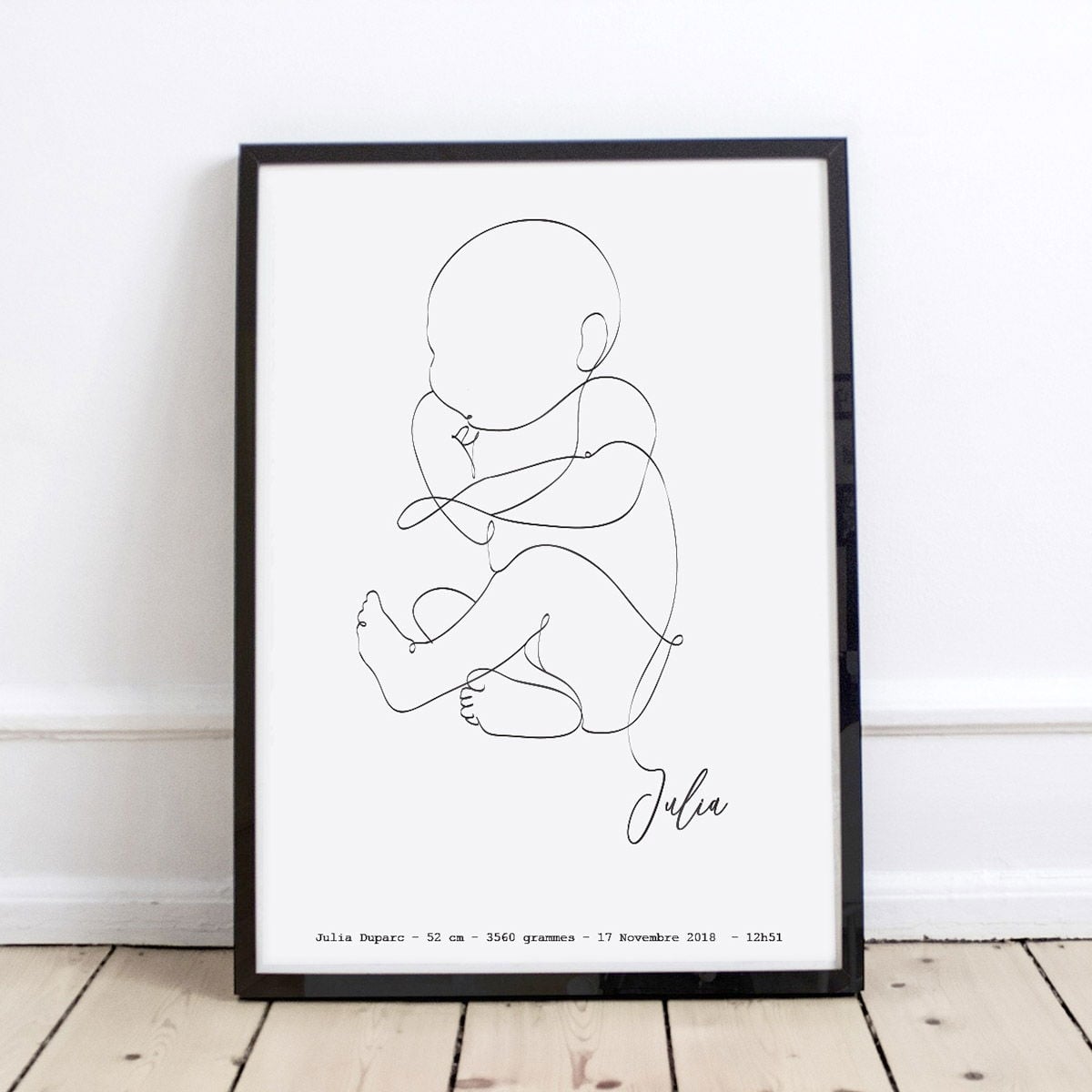 Affiche bébé personnalisée Minoe