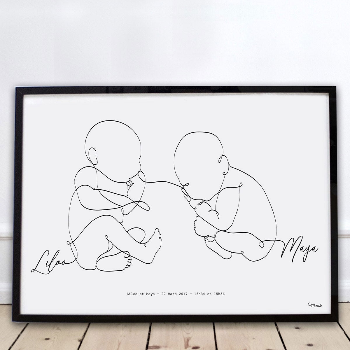 Affiche bébé personnalisée Minoe