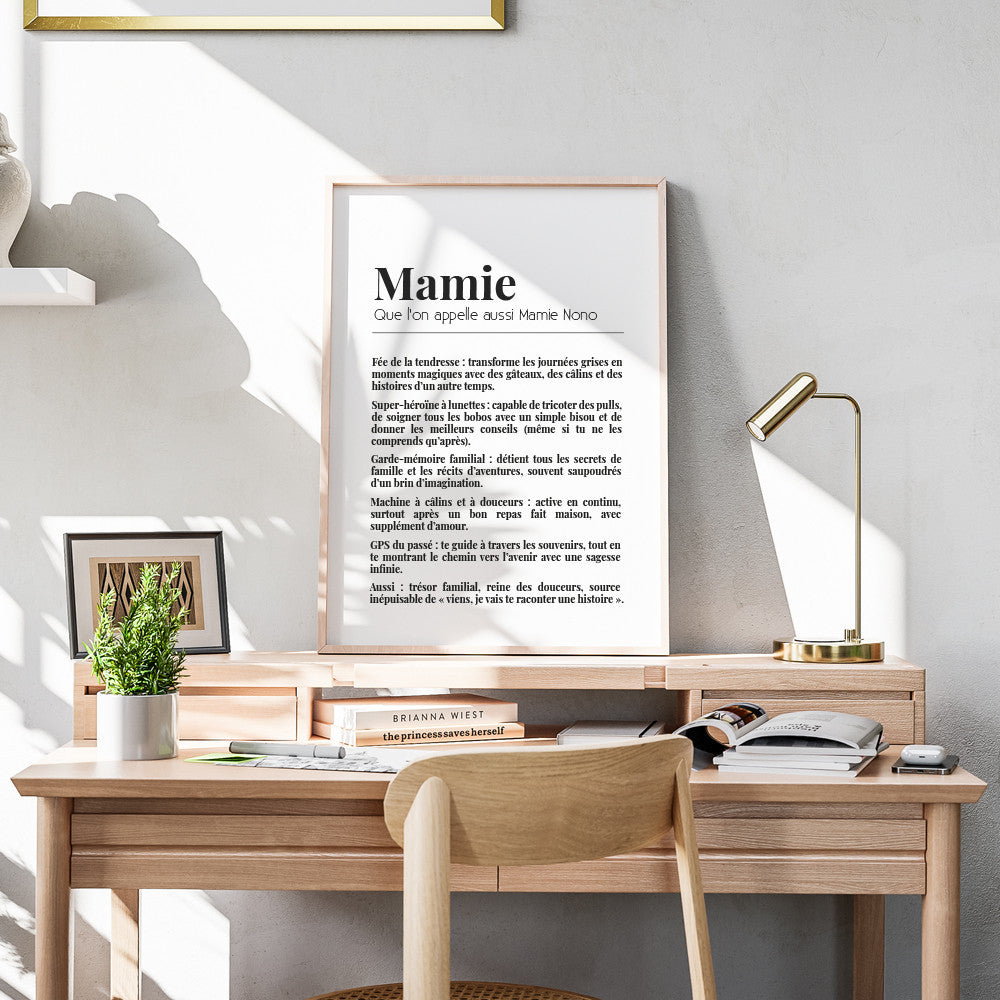 Affiche Définition Mamie à Personnaliser Sans - Affiche Personnalisée