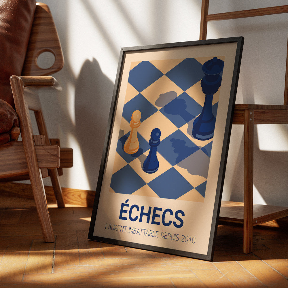 Affiche Échecs à Personnaliser Sans - Affiche Personnalisée