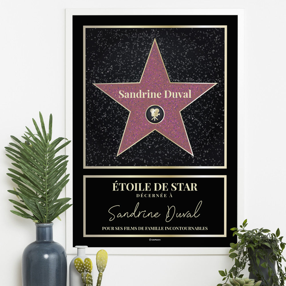 Affiche Etoile de Star à Personnaliser Sans - Affiche Personnalisée