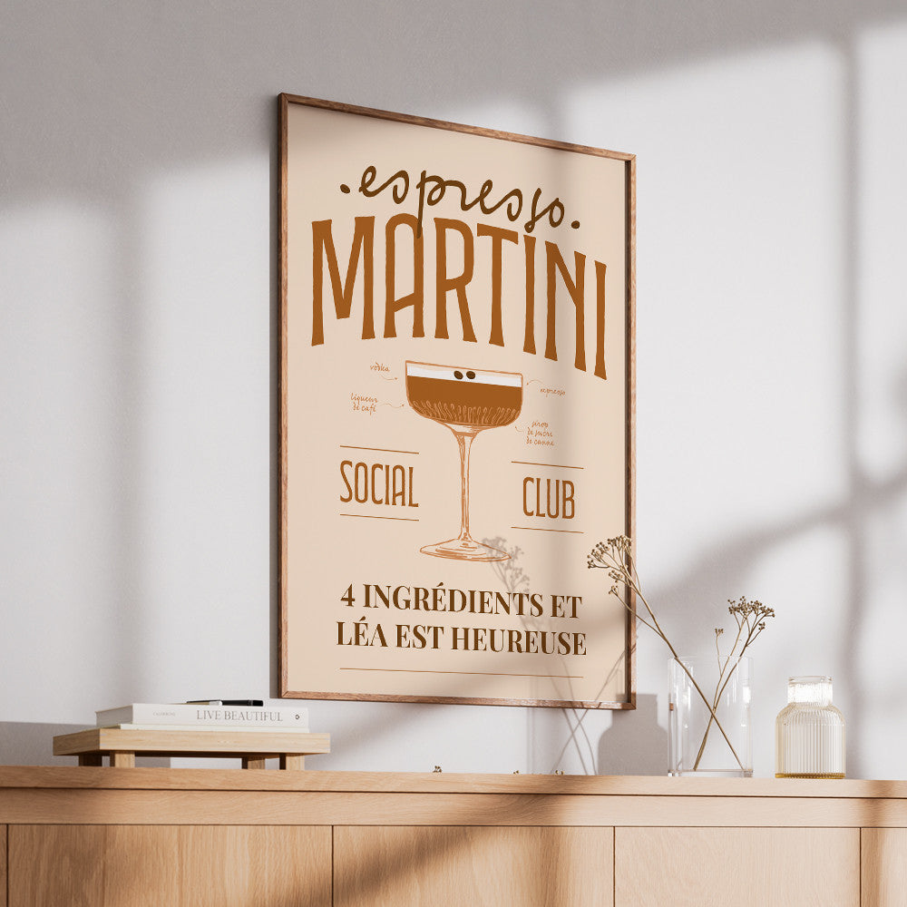 Affiche Espresso Martini à Personnaliser Sans - Affiche Personnalisée