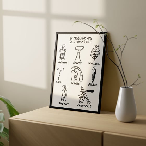 Affiche illustrée vin copain