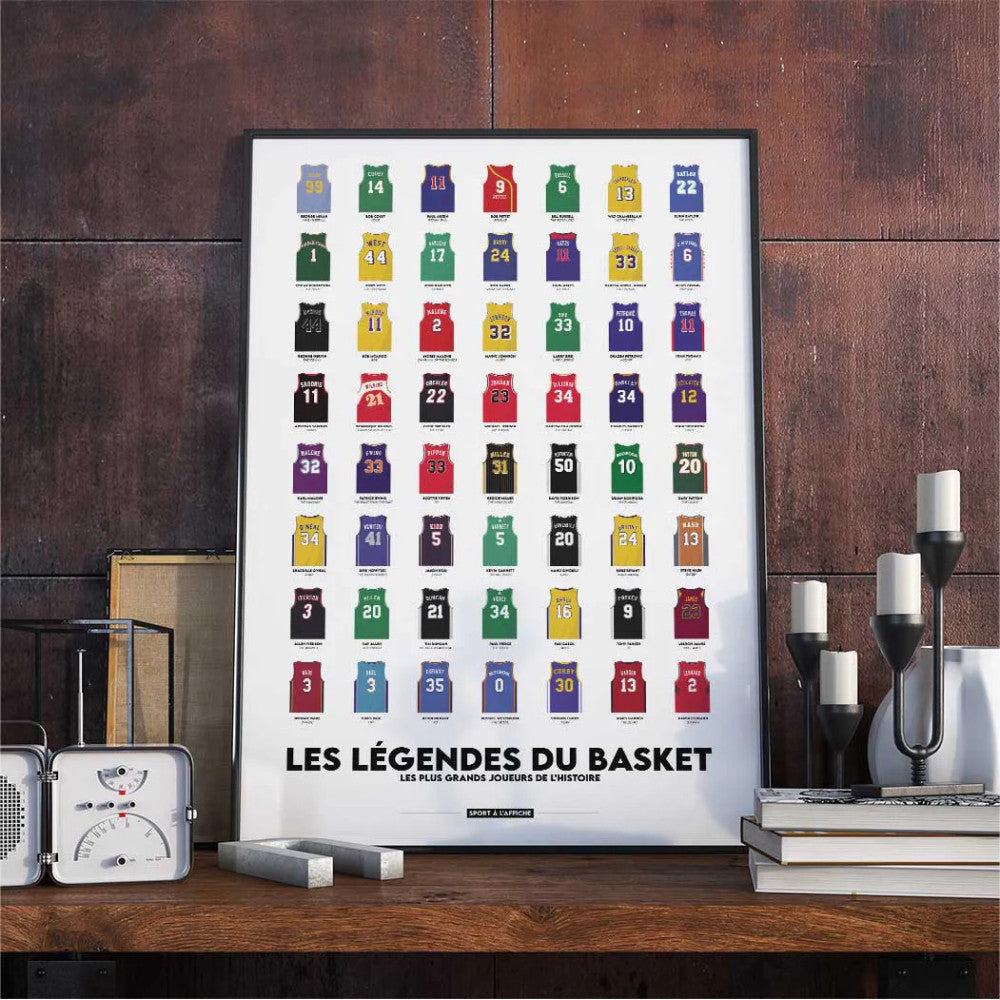 Affiche Les Légendes du Basket Format 40 x 60 cm - Décoration Murale